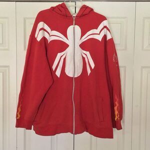 Vintage Retro Creating Limitless Heights Red Spider Man Graphic Hoodie